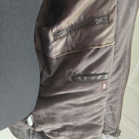 Danier Brown Leather Jacket with Ribbed Collars and Distressed Finish Size L - Picture 6 of 10